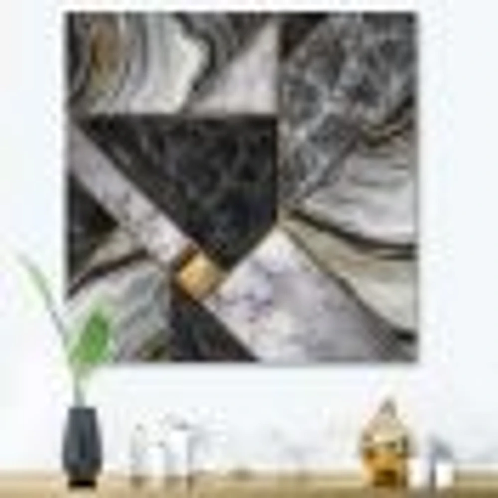 Marble Granite Agate with Touches of Gold  Canvas Wall Art Print