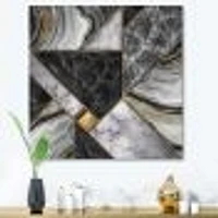 Marble Granite Agate with Touches of Gold  Canvas Wall Art Print