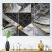 Marble Granite Agate with Touches of Gold  Canvas Wall Art Print