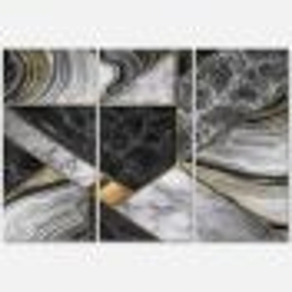 Marble Granite Agate with Touches of Gold  Canvas Wall Art Print
