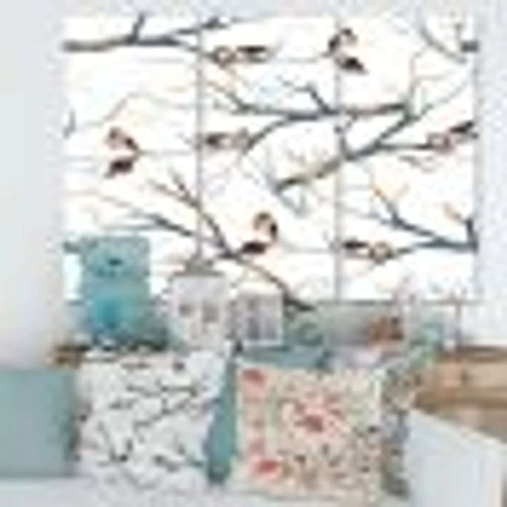 Toile imprimée « Little Birds on The Tree Branches I »