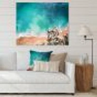 Turquoise Waves Breaking At The Sandy Beach I  Canvas Wall Art Print