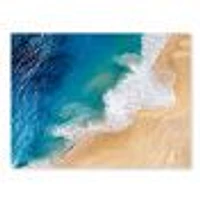 Turquoise Waves Breaking At The Sandy Beach III  Canvas Wall Art Print