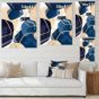 Toile imprimée « Minimalistic Blue & Earth Tone Organic Shapes II »