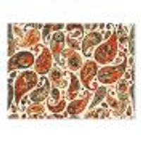 BohemianToile  imprimée « Retro Orange Modern Abstract Paisley »