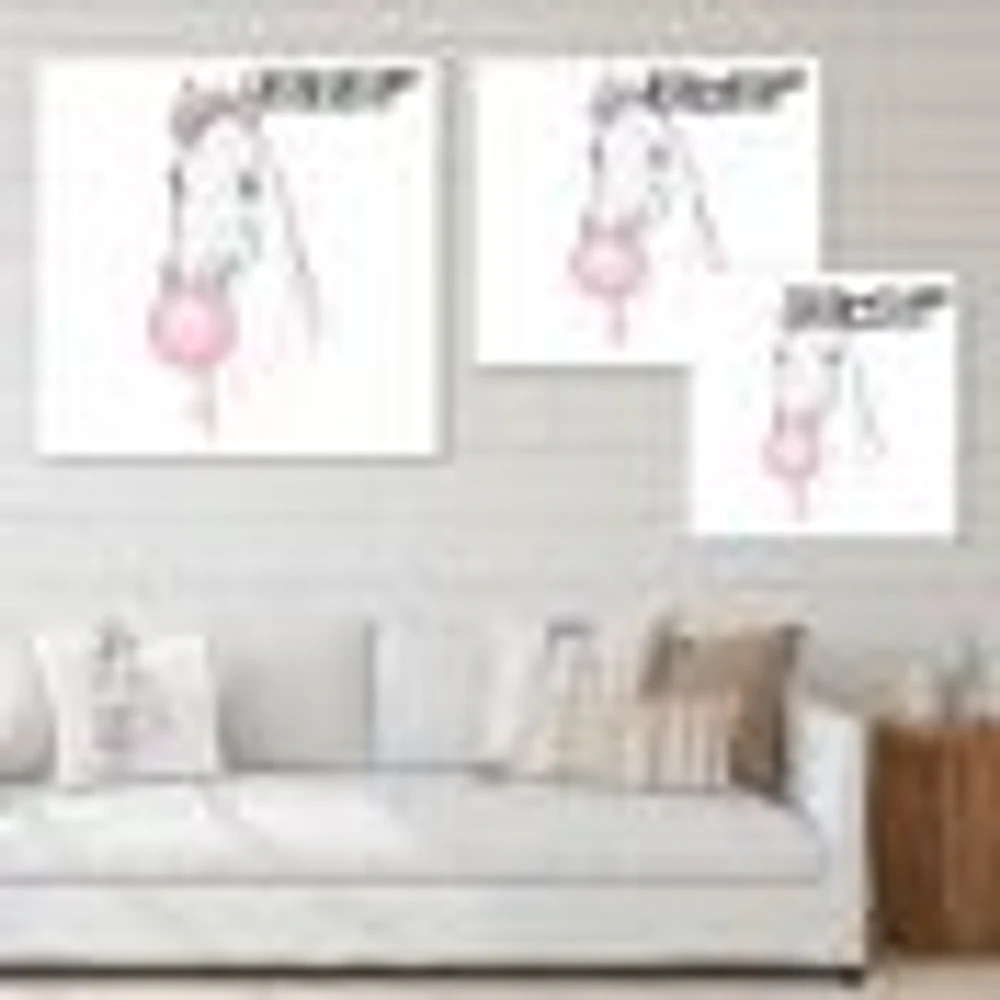 White Horse with Pink Bubble Gum  Canvas Wall Art Print