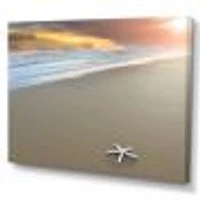 Starfish on a Beach Canvas Wall Art Print