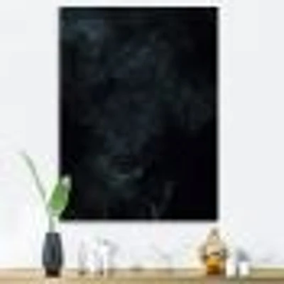 White Smoke on Black  Canvas Wall Art Print