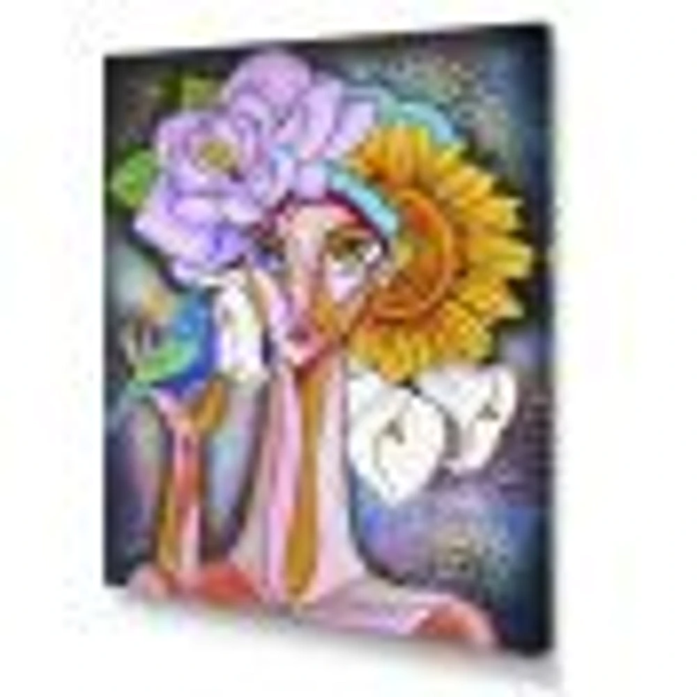 Cubist Girl Portrait Canvas Wall Art Print