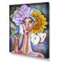 Cubist Girl Portrait Canvas Wall Art Print