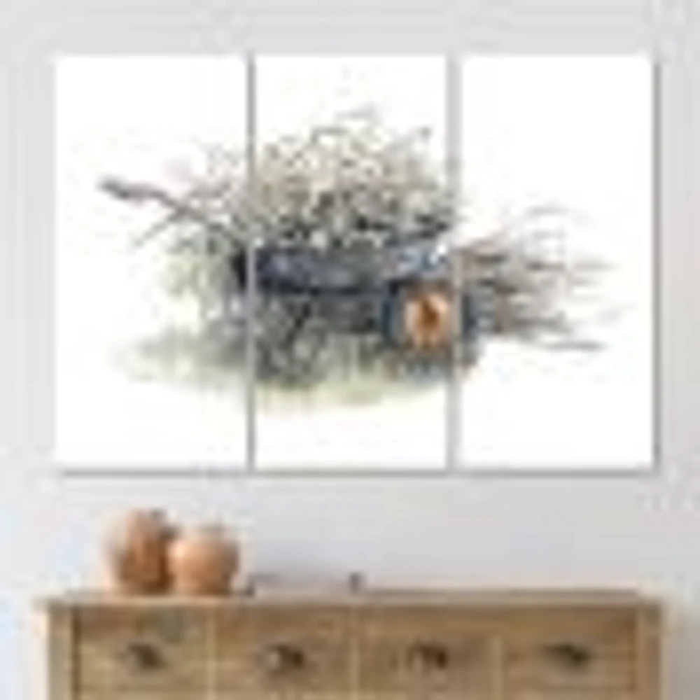 Old Garden Trolley Full of Cut Branches Canvas Wall Art Print