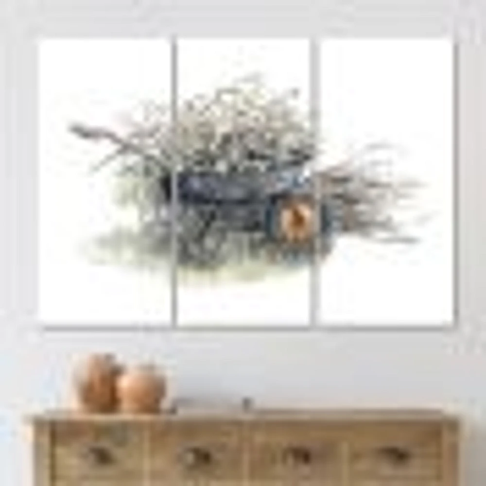 Old Garden Trolley Full of Cut Branches Canvas Wall Art Print