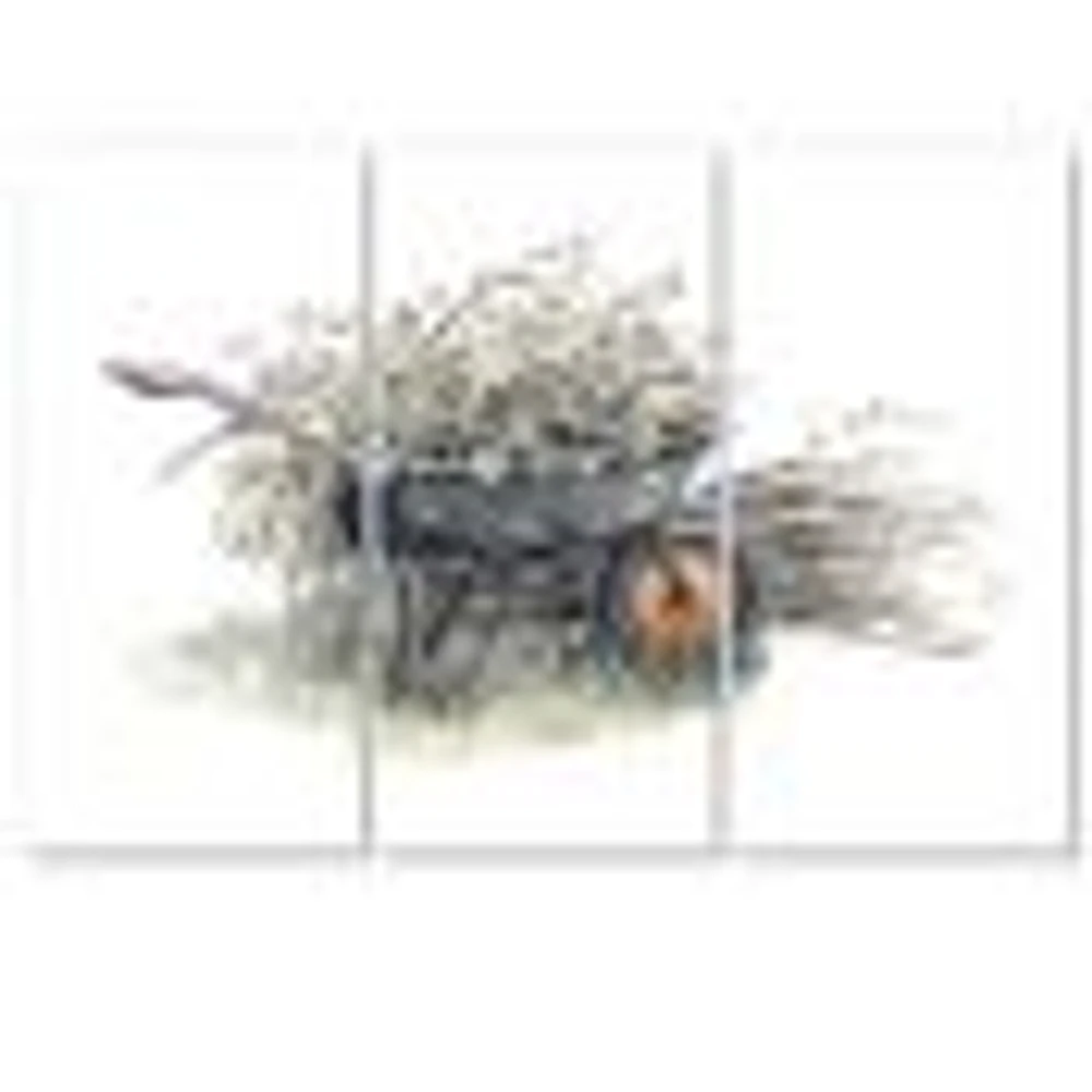 Old Garden Trolley Full of Cut Branches Canvas Wall Art Print