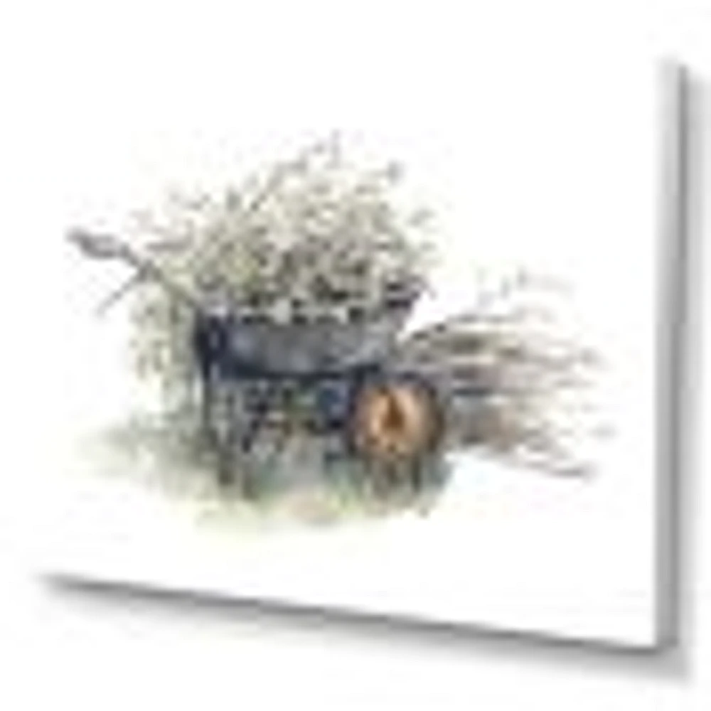 Old Garden Trolley Full of Cut Branches Canvas Wall Art Print