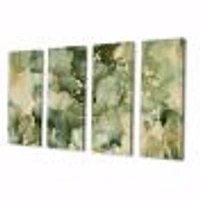 Green Luxury Abstract Fluid Art I Canvas Wall