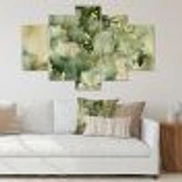 Green Luxury Abstract Fluid Art I Canvas Wall