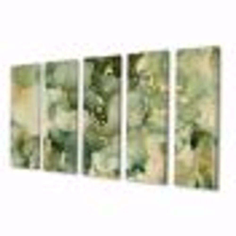 Green Luxury Abstract Fluid Art I Canvas Wall