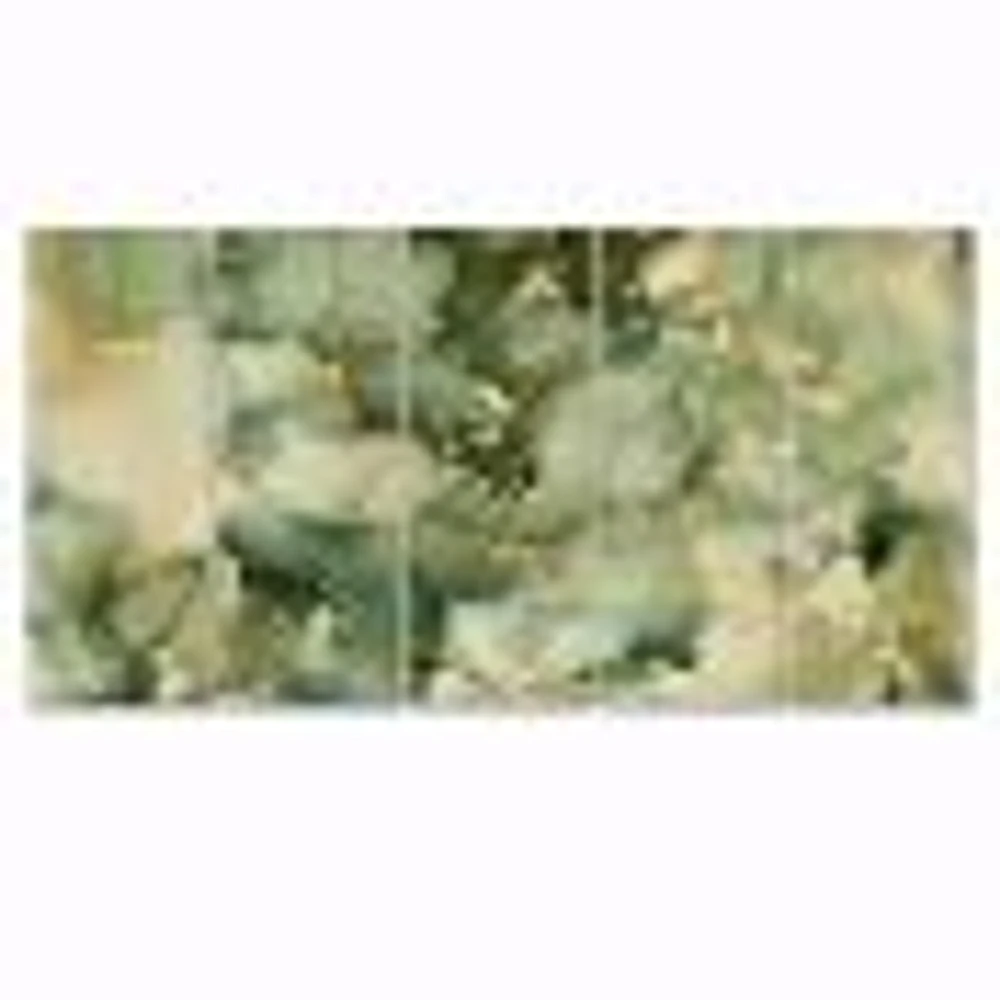 Green Luxury Abstract Fluid Art I Canvas Wall