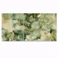 Green Luxury Abstract Fluid Art I Canvas Wall