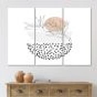 Abstract One Line Art Tropical Flower Canvas Wall Print - 3 Panels