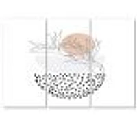 Abstract One Line Art Tropical Flower Canvas Wall Print - 3 Panels