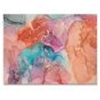 Toile imprimée « Turquoise and Brown Luxury Abstract Fluid Art II »