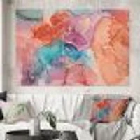 Toile imprimée « Turquoise and Brown Luxury Abstract Fluid Art II »