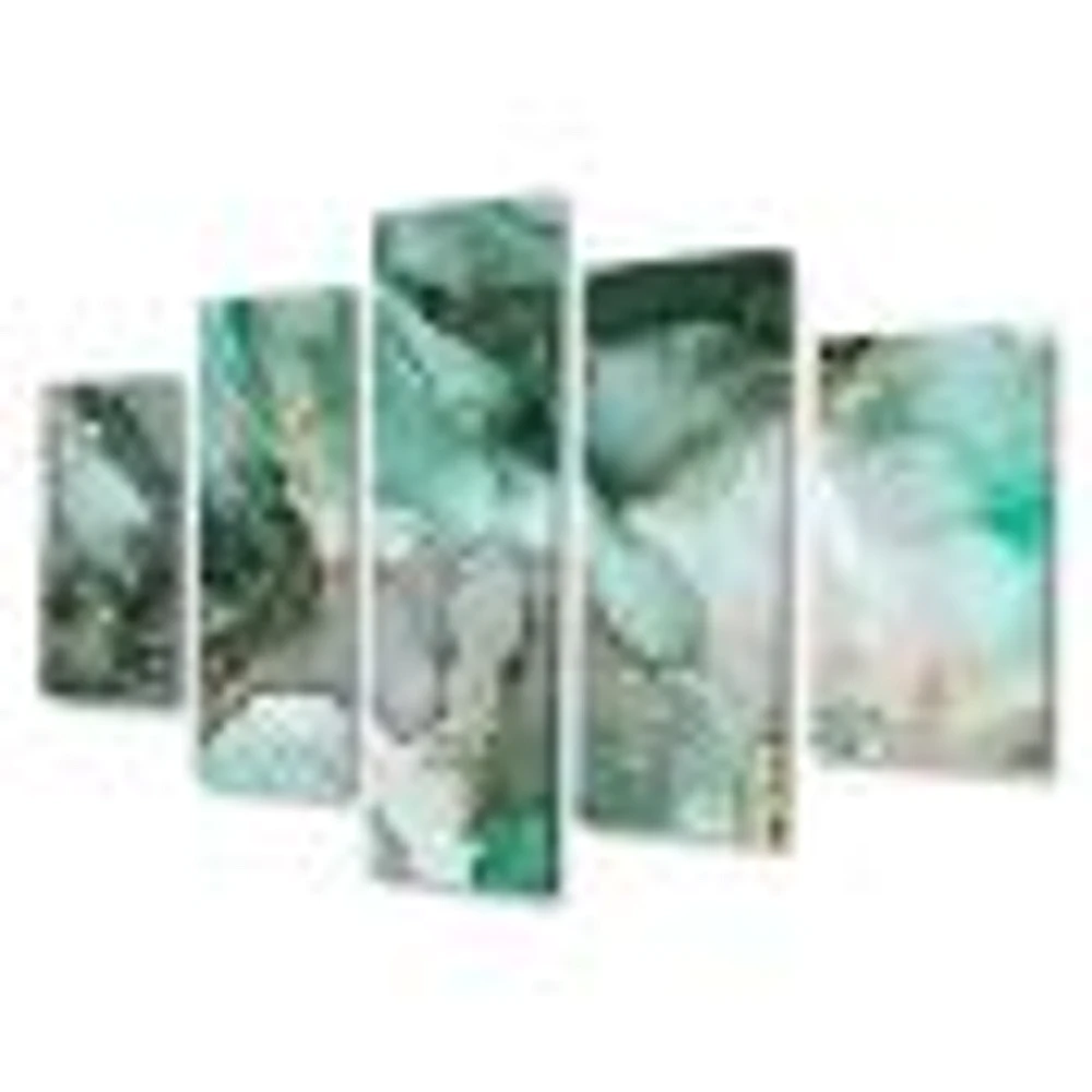 Toile imprimée « Green Luxury Abstract Fluid Art III