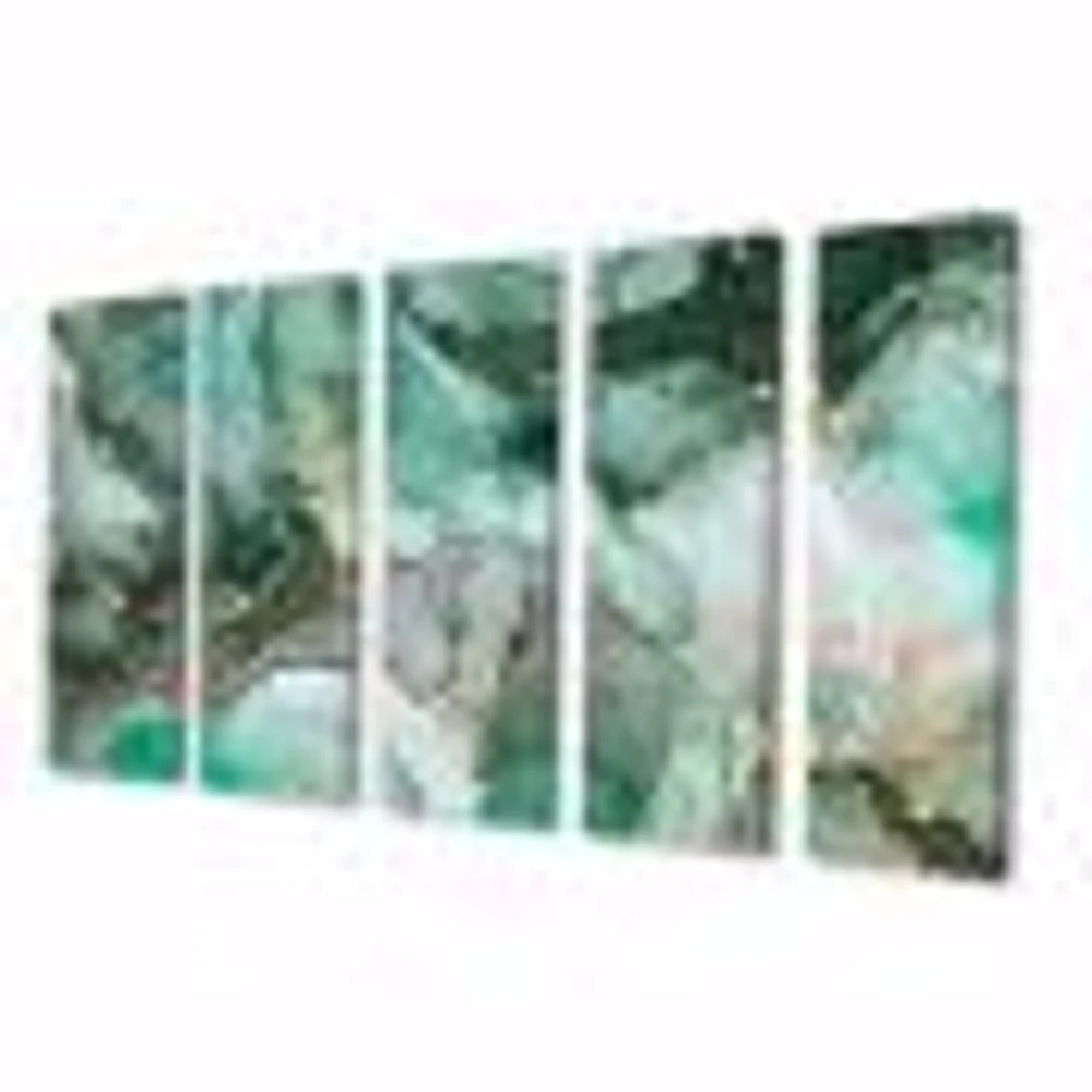 Toile imprimée « Green Luxury Abstract Fluid Art III