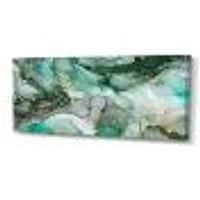 Green Luxury Abstract Fluid Art III  Canvas Wall Print