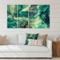 Toile imprimée « Luxury Abstract Fluid Art IV » verte