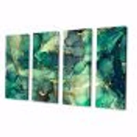 Toile imprimée « Luxury Abstract Fluid Art IV » verte