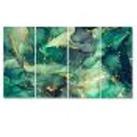 Green Luxury Abstract Art IV Canvas Wall Print