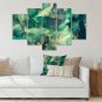 Toile imprimée « Luxury Abstract Fluid Art IV » verte