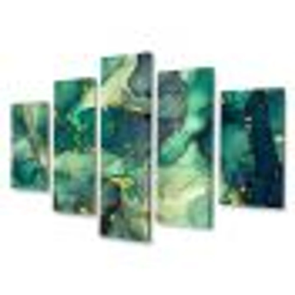 Toile imprimée « Luxury Abstract Fluid Art IV » verte