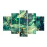 Green Luxury Abstract Art IV Canvas Wall Print