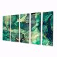 Green Luxury Abstract Art IV Canvas Wall Print