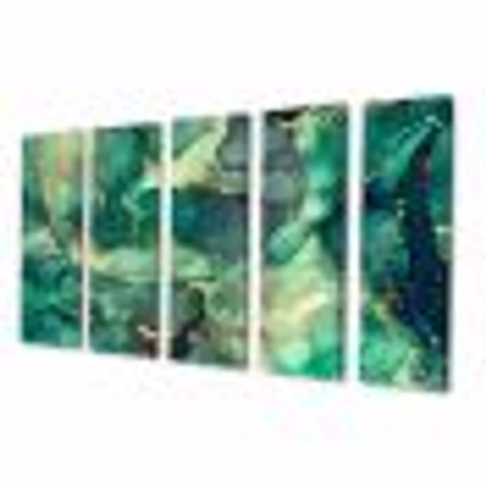 Toile imprimée « Luxury Abstract Fluid Art IV » verte