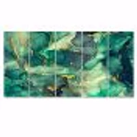 Green Luxury Abstract Art IV Canvas Wall Print