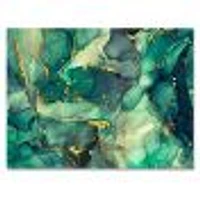 Green Luxury Abstract Fluid Art IV Canvas Wall Print