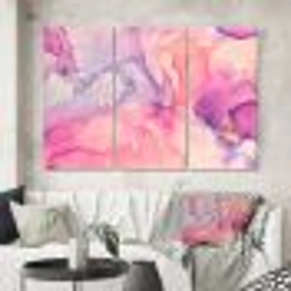 Pink and Purple Abstract Marble Texture I Canvas Wall Art Print