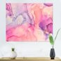 Pink and Purple Abstract Marble Texture I  Canvas Wall Art Print