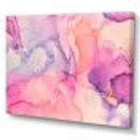 Pink and Purple Abstract Marble Texture I  Canvas Wall Art Print