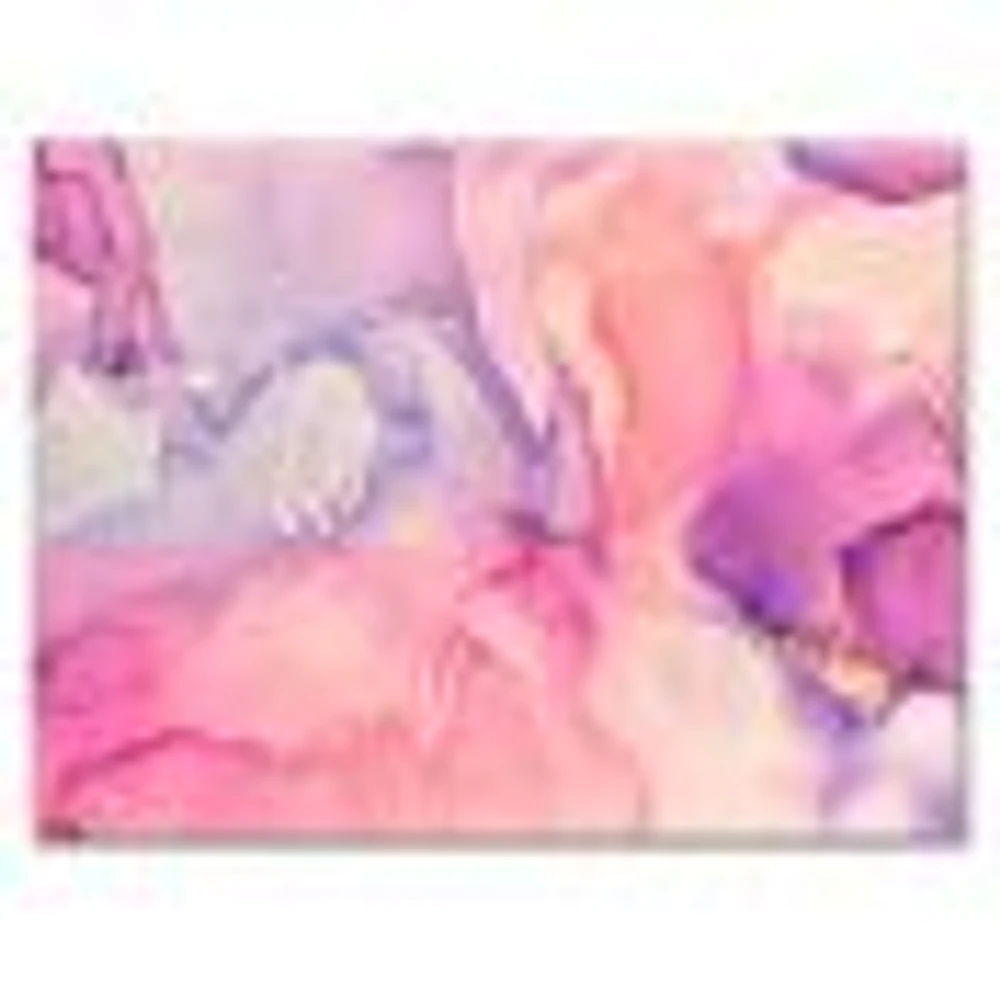 Pink and Purple Abstract Marble Texture I  Canvas Wall Art Print
