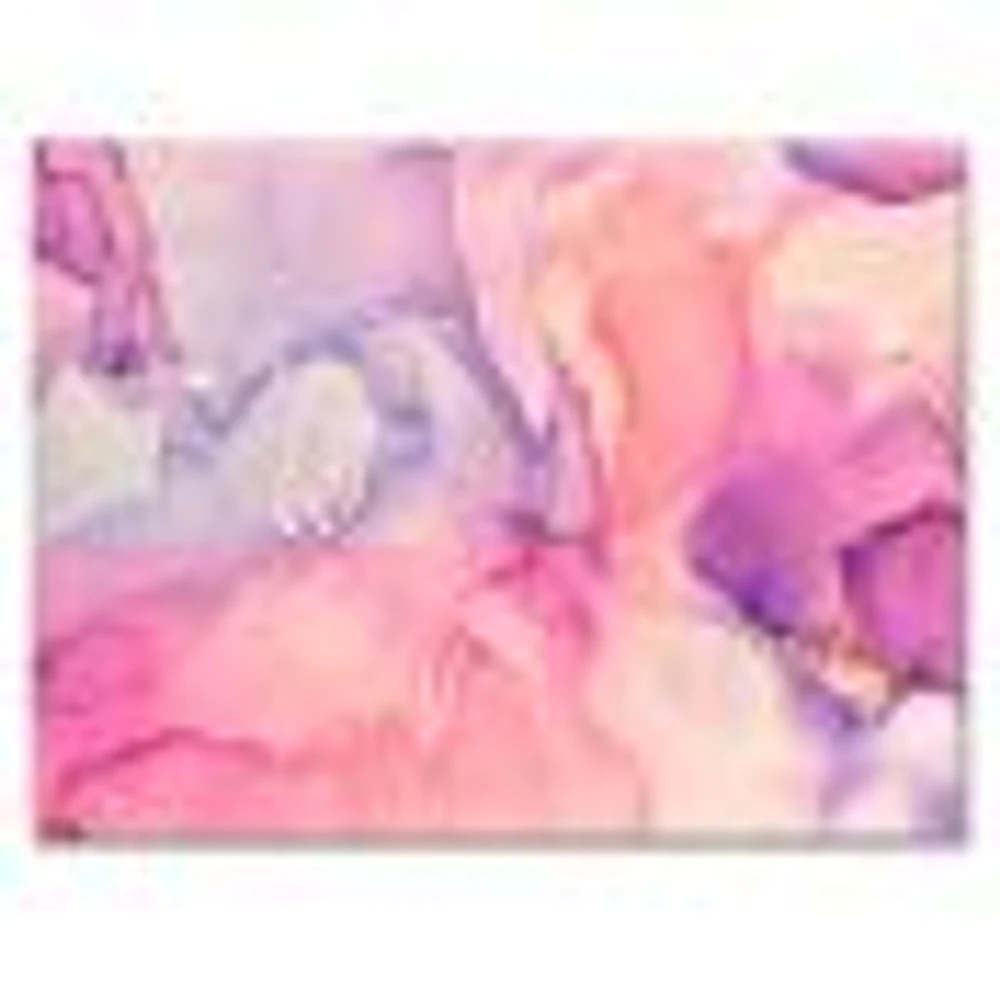Pink and Purple Abstract Marble Texture I  Canvas Wall Art Print
