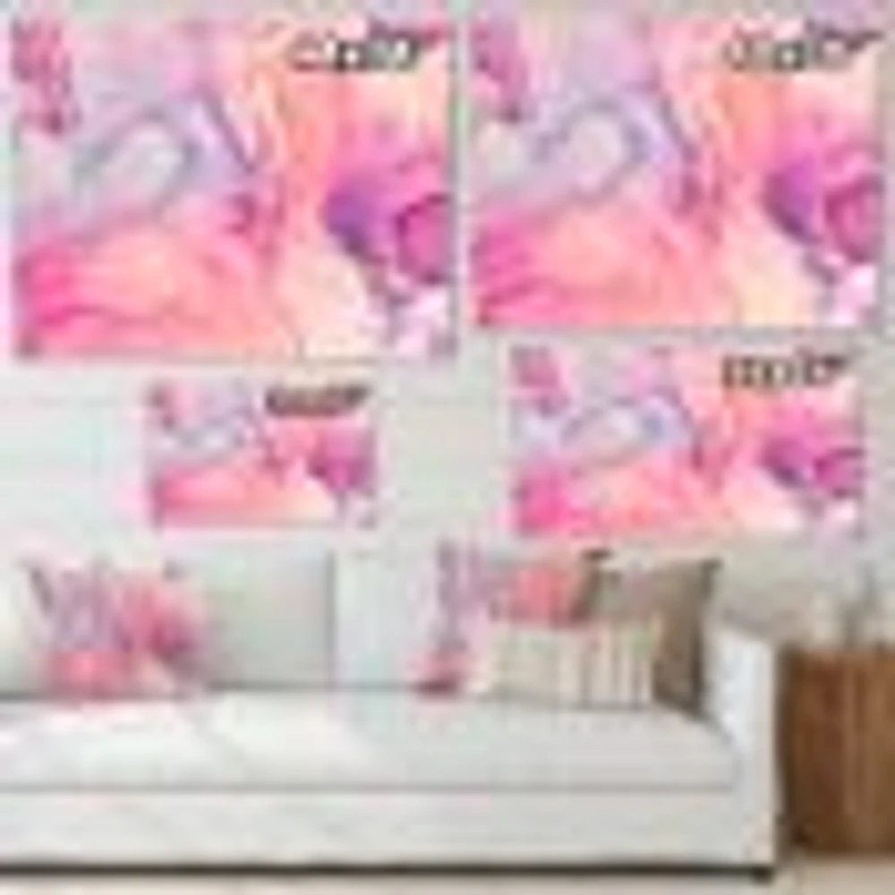 Pink and Purple Abstract Marble Texture I  Canvas Wall Art Print
