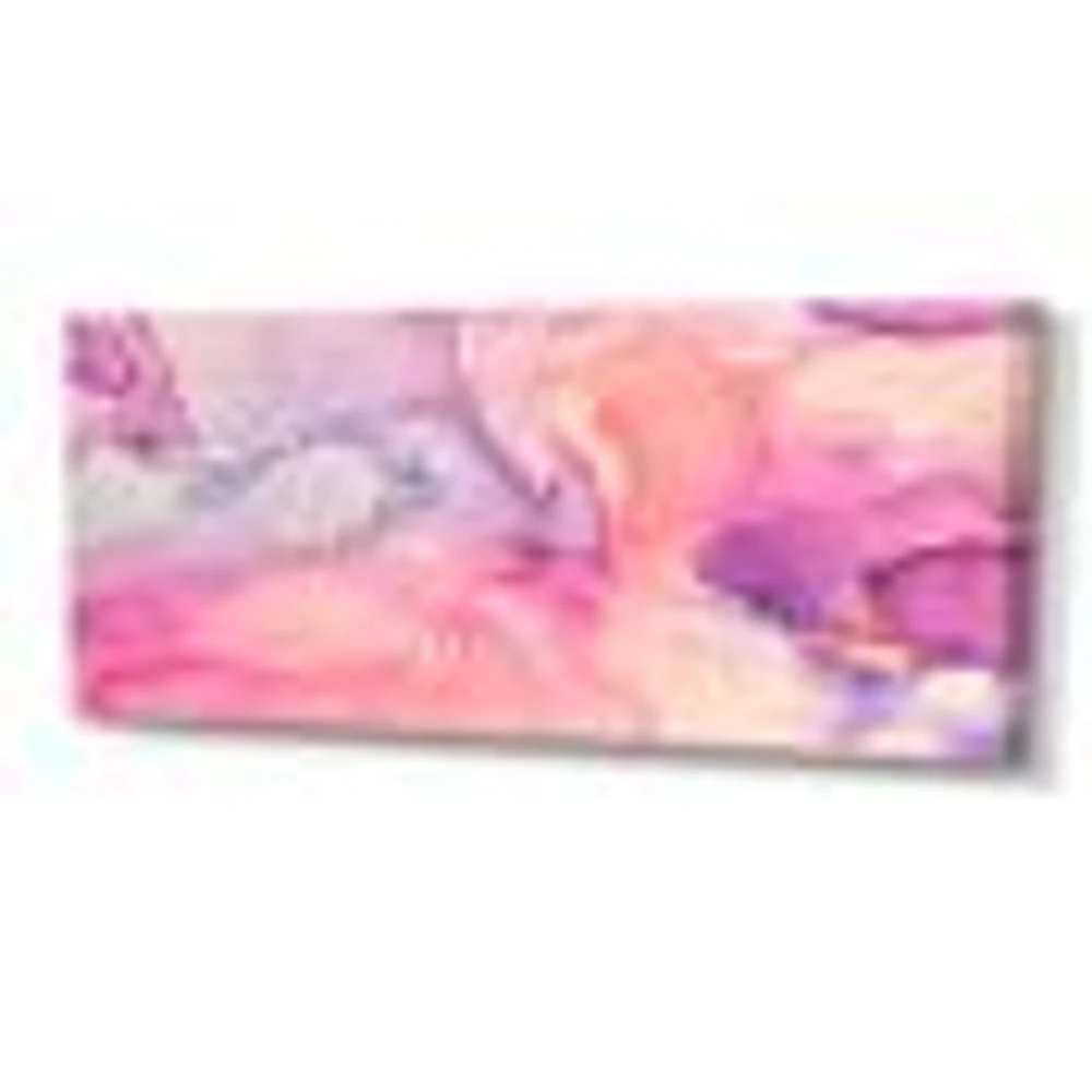 Pink and Purple Abstract Marble Texture I  Canvas Wall Art Print