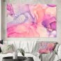 Pink and Purple Abstract Marble Texture I  Canvas Wall Art Print