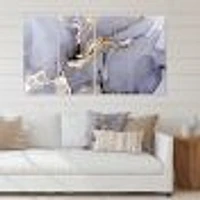 Closeup of Black and Golden Abstract Marble Texture  Canvas Wall Art Print - 4-5 Panels