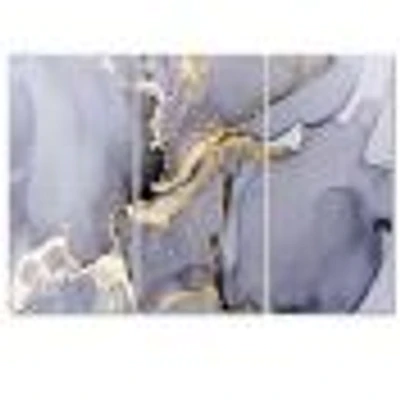 Closeup of Black and Golden Abstract Marble Texture Canvas Wall Art Print